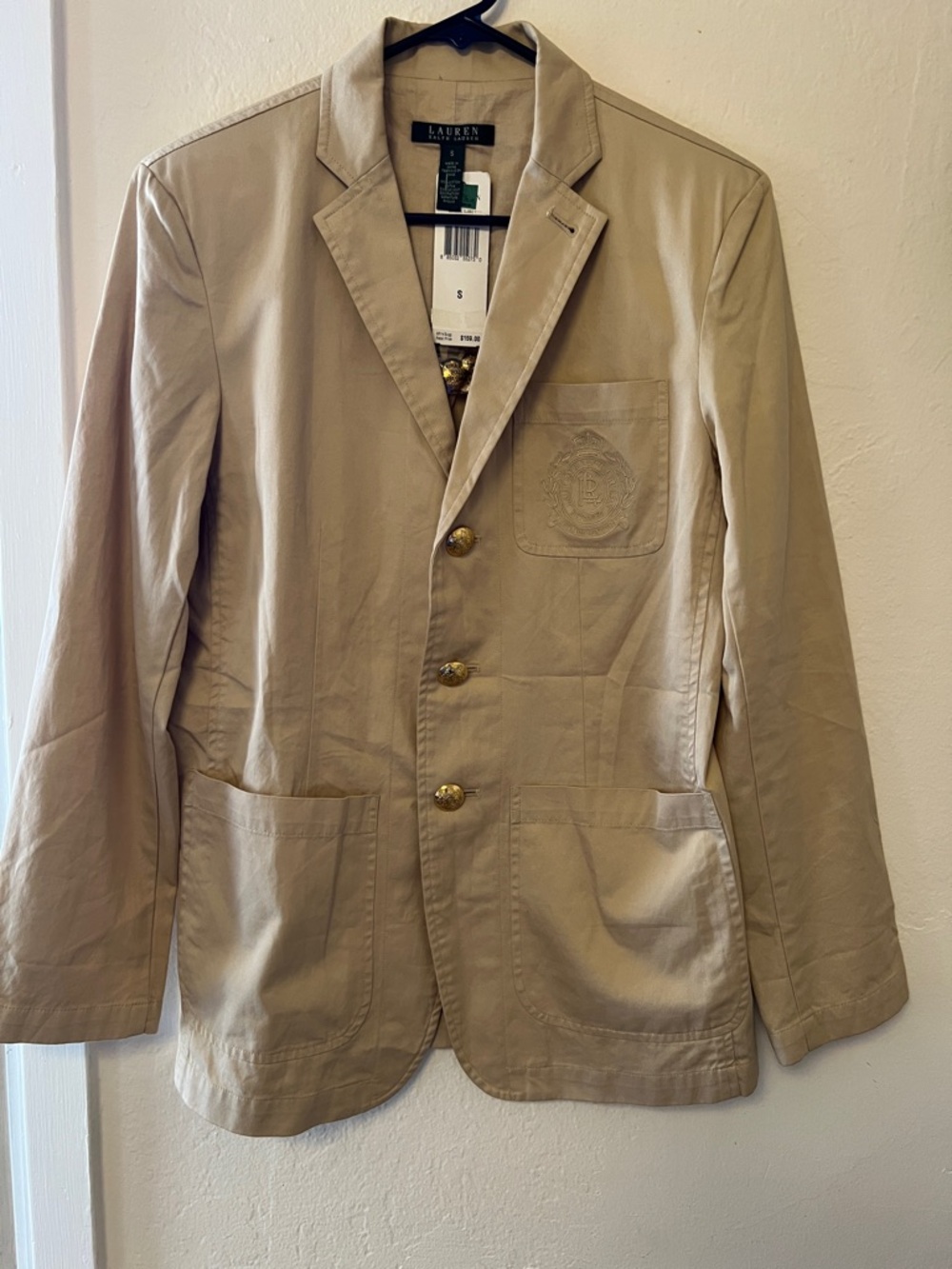 Lauren Ralph Lauren Lightweight Tan Cotton Blazer Jacket